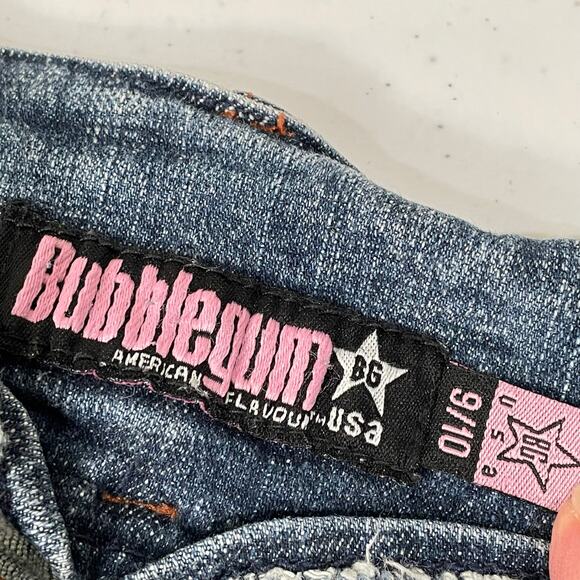 Vintage 90s Y2k Bubblegum Embroidered Stretch Flare Jeans Trashy 9 10 - Picture 8 of 10